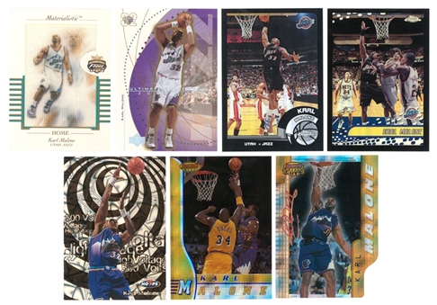 1997-2003 Topps Chrome & Assorted Brands Karl Malone Card Collection (7 Different) Featuring Serial-Numbered Examples!
